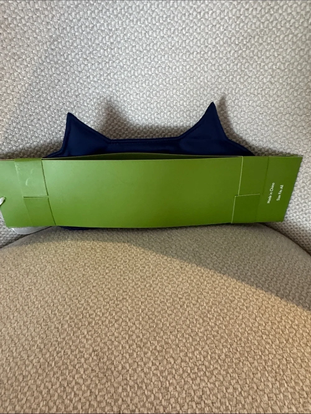 kate spade Navy Cat-Eye Satin Sleep Mask with White Whisker Embroidery